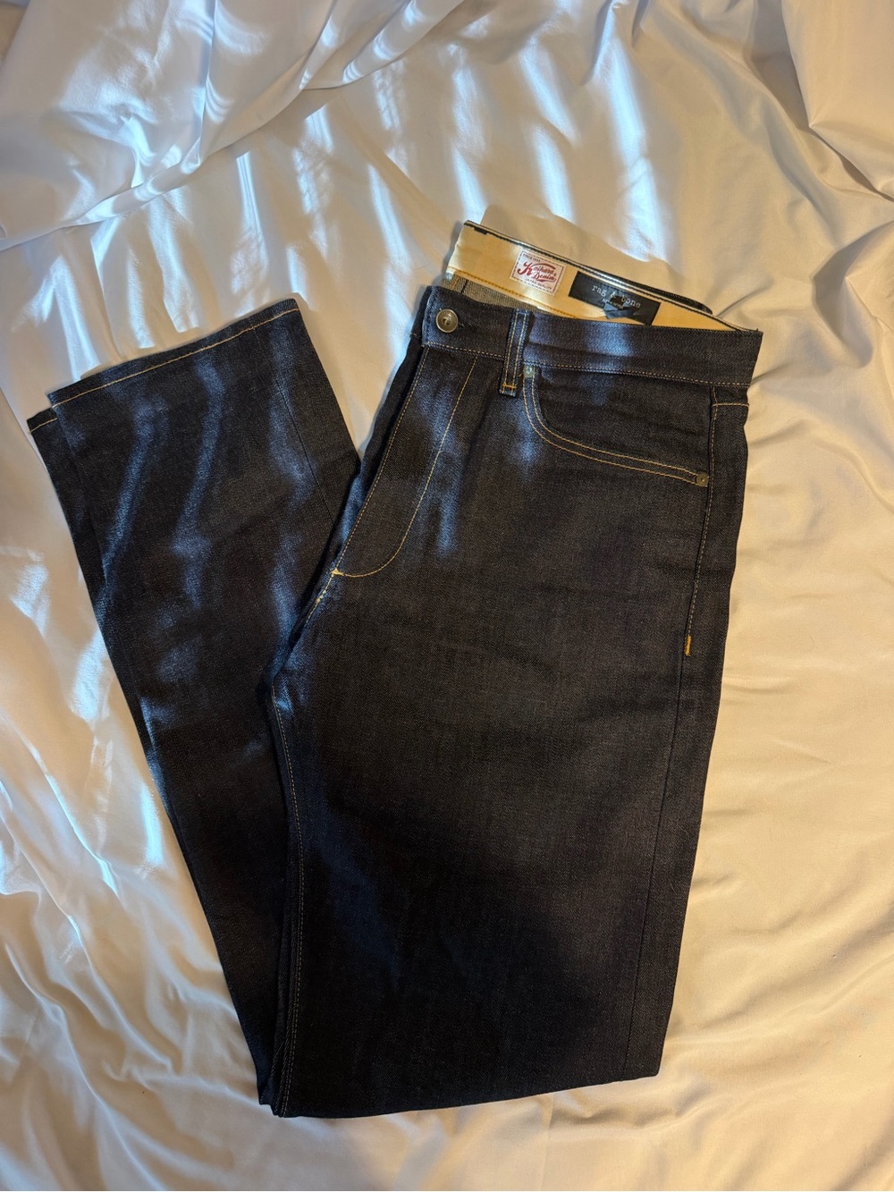 rag & bone Men's Dark Blue Straight Jeans